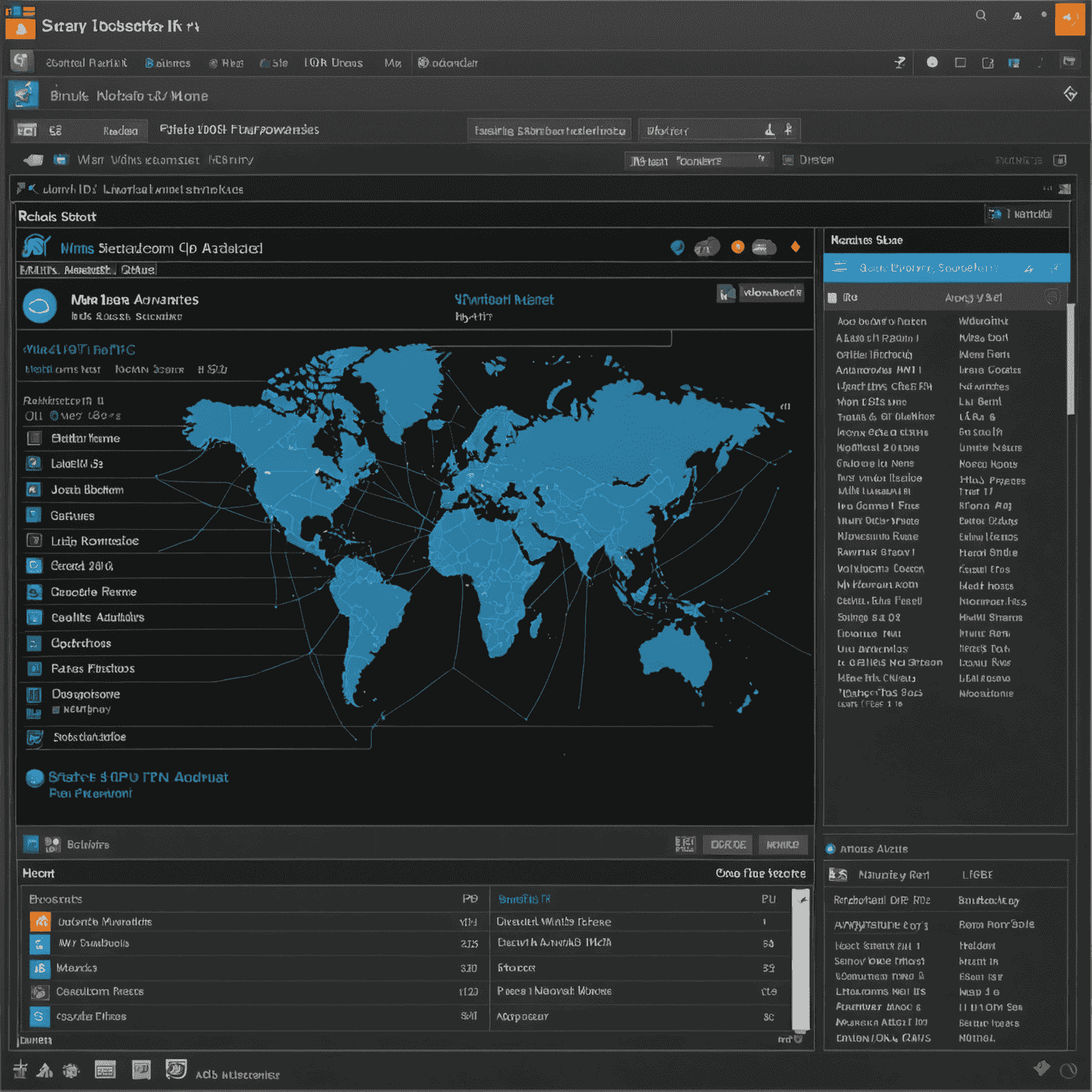 Interface d'Advanced IP Scanner montrant un scan de réseau en cours avec des adresses IP et des noms d'hôtes visibles