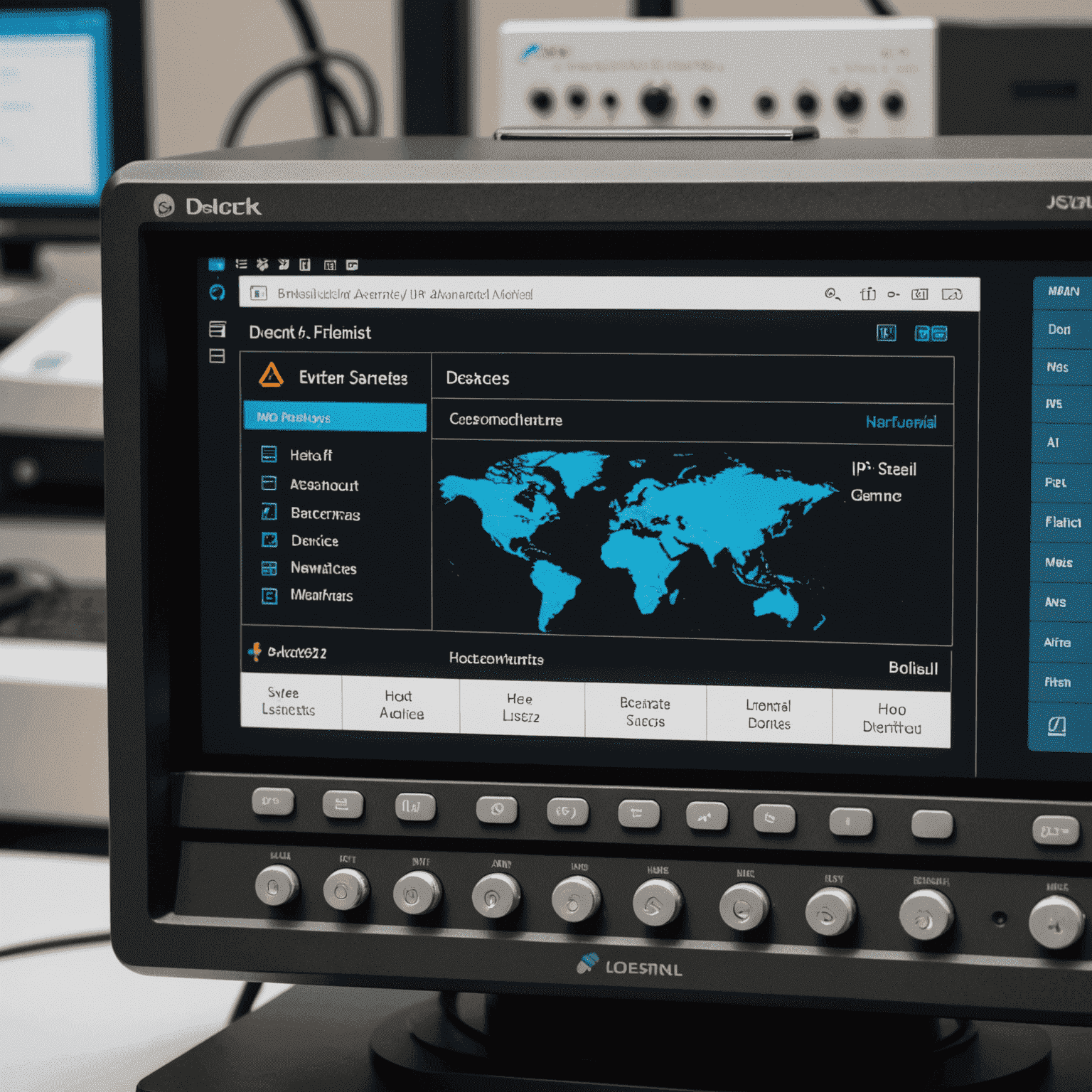 Interface d'Advanced IP Scanner montrant une liste de dispositifs détectés sur un réseau local, avec des informations telles que les adresses IP, les noms d'hôtes et les fabricants