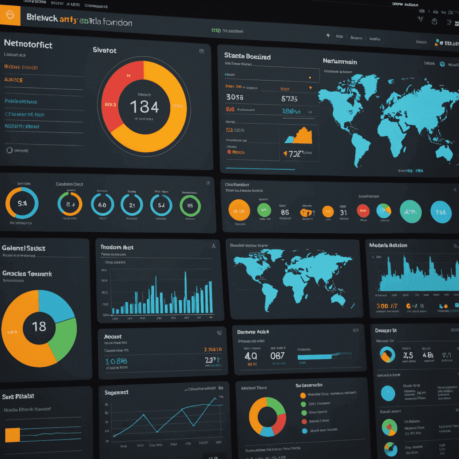 Tableau de bord de sécurité réseau montrant des graphiques et des alertes de sécurité